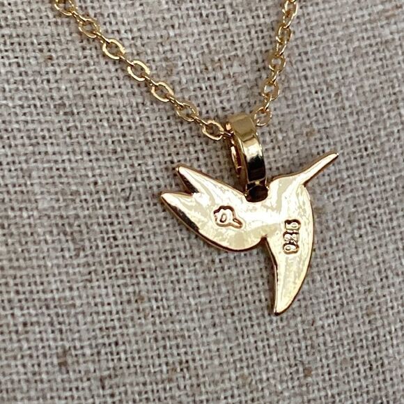 NEW! “Life Is Beautiful” Hummingbird Gold Tone Adjustable Necklace - Picture 4 of 9